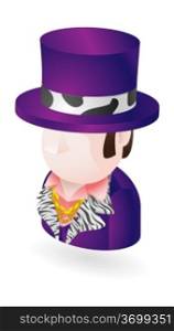 Illustration of a pimp character icon