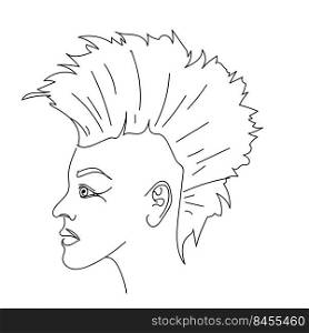 Illustration of a punk. Cute punk with a mohawk. Minimalistic vector illustration. Illustration of a punk. Cute punk with a mohawk. Minimalistic vector illustration.