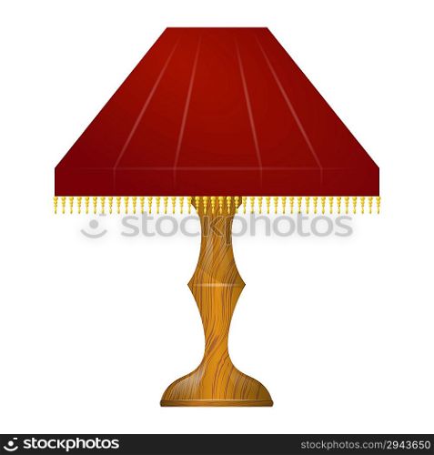 Illustration of a red table lamp