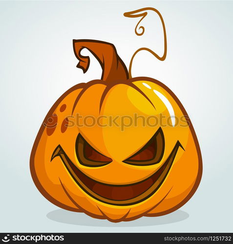 Illustration of a scary halloween pumpkin Jack O Lantern head with smiling expression isolated on white background