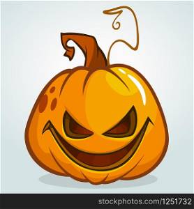 Illustration of a scary halloween pumpkin Jack O Lantern head with smiling expression isolated on white background