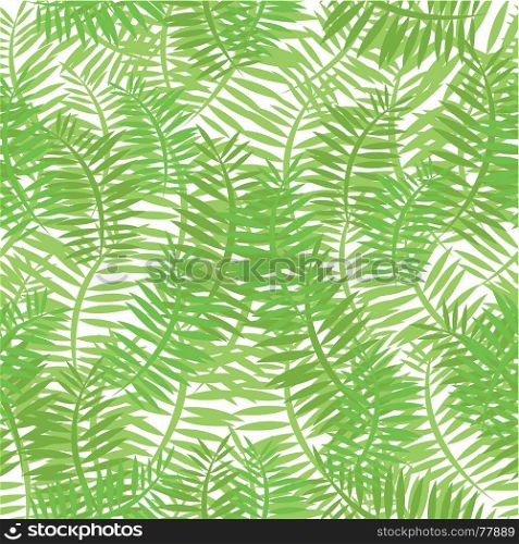 Illustration of a seamless background with thin green leaves for spring or summer nature wallpaper. Seamless Green Leaves Background