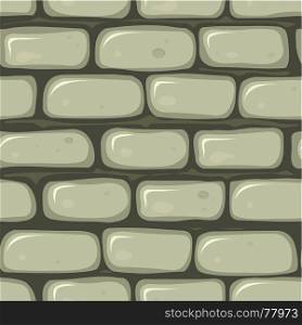 Illustration of a seamless cartoon old stone wallpaper background with bricks of rock. Seamless Stone Wall