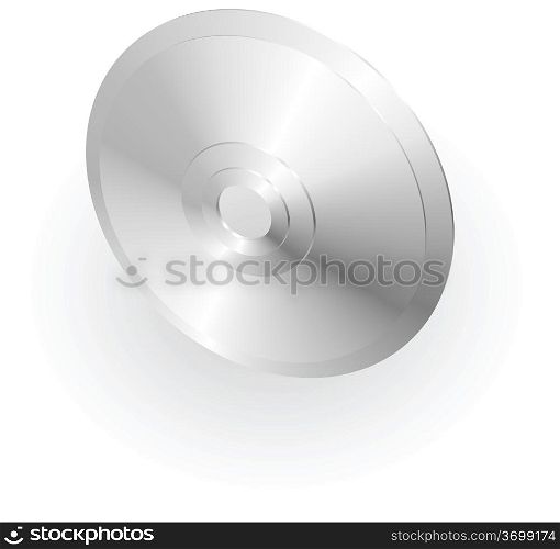 Illustration of a silver metallic compact disc or dvd