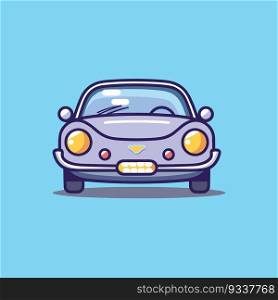 Illustration of a smiling blue car
