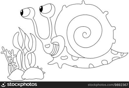 Illustration of a snail on white background