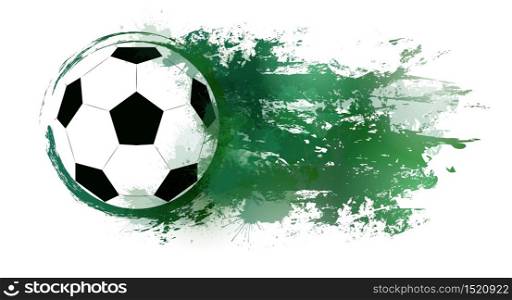 Illustration of a soccer ball with watercolor splashes and grunge scratches. Vector element for your design. Illustration of a soccer ball with watercolor splashes and grunge scratches.