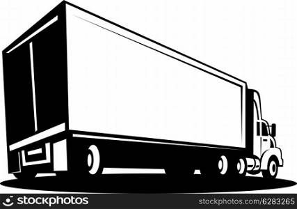illustration of a Truck and trailer isolated on white background. container Truck and trailer