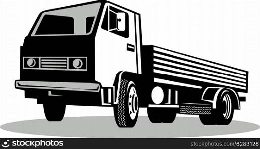 illustration of a Truck viewed from a low angle isolated on white background. Truck viewed from a low angle
