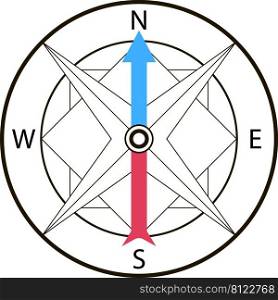 Illustration of a Vector hi quality Compass Rose.