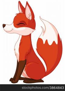 Illustration of a very cute red fox