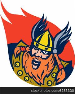 illustration of a viking warrior or norse god. viking warrior or norse god