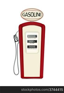 Illustration of a vintage fuel pump over white background