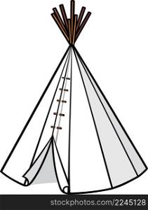 Illustration of a wigwam (indian tepee)