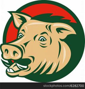 illustration of a wild boar or razorback. wild boar or razorback