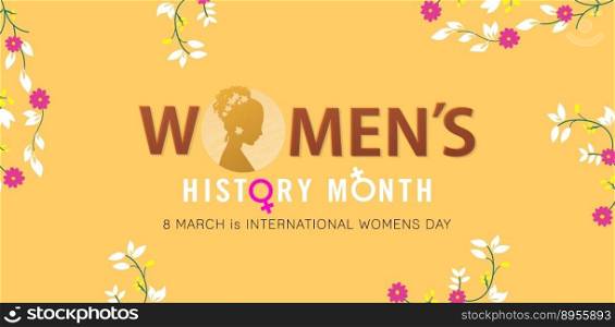illustration of a women s history month, international woman s day celebrating, applicable for website banner, web header, poster sign corporate business, social media graphic template, advertising