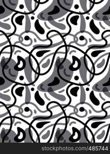 illustration of abstract black and white seamless pattern. abstract seamless pattern