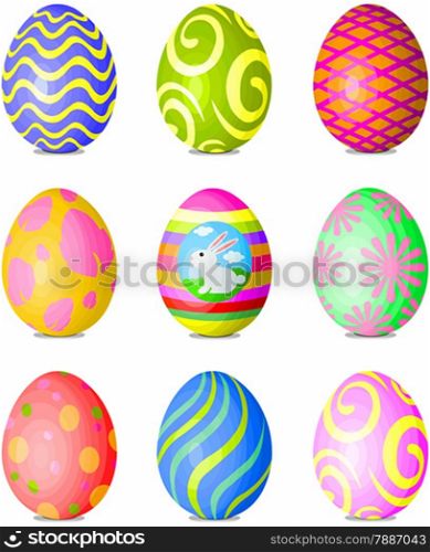 Illustration of abstract Easter colored eggs