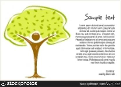 illustration of abstract human tree with sample text