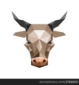 Illustration of abstract origami bull
