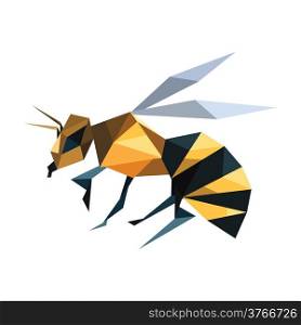 Illustration of abstract origami flying bee