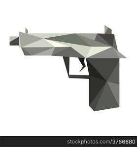 Illustration of abstract origami gun