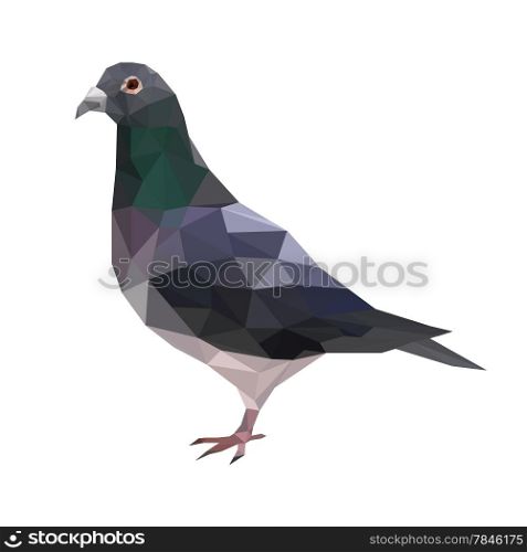 Illustration of abstract origami pigeon