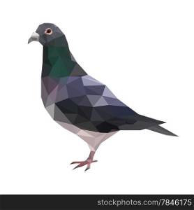 Illustration of abstract origami pigeon