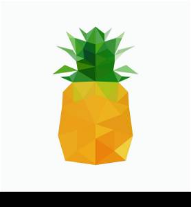 Illustration of abstract origami pineapple
