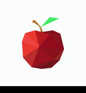 Illustration of abstract origami red apple