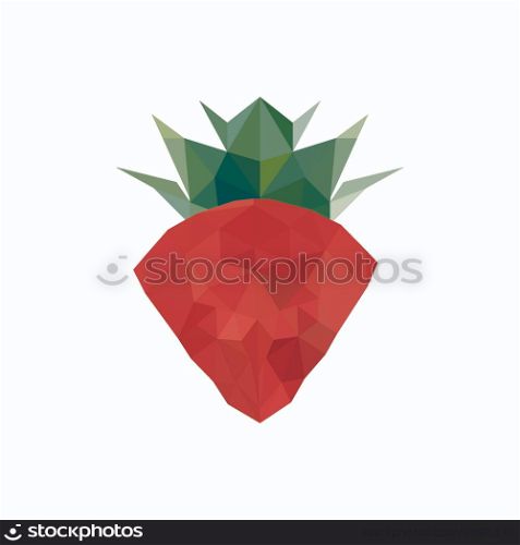Illustration of abstract origami strawberry