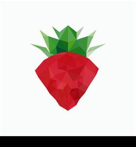 Illustration of abstract origami strawberry