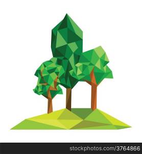 Illustration of abstract polygonal forest