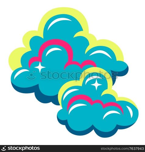 Illustration of abstract stylized clouds or smoke. Decorative element for design.. Illustration of abstract stylized clouds or smoke.