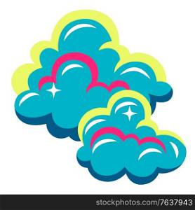 Illustration of abstract stylized clouds or smoke. Decorative element for design.. Illustration of abstract stylized clouds or smoke.