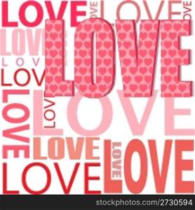 illustration of abstract vector background with love text