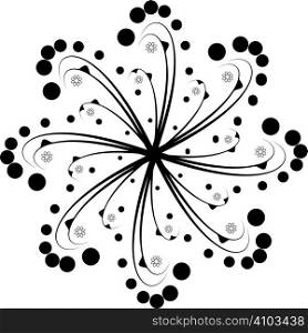 Illustration of an abstract gothic star in a tattoo style