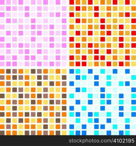 Illustration of an abstract seamless tile design in various colours