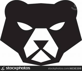 Illustration of an American black bear,Ursus americanus, a medium-sized bear native to North America head viewed from front set on isolated white background done in retro style.