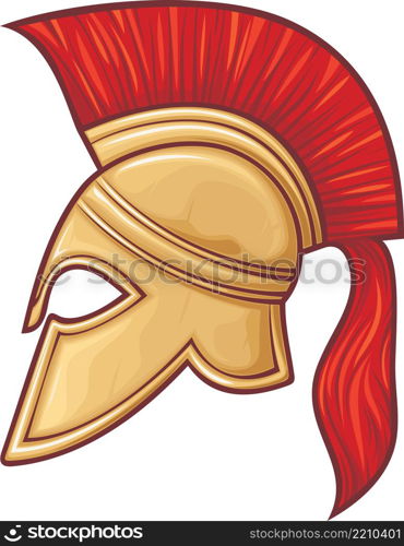 Illustration of an ancient Greek (spartan) warrior helmet