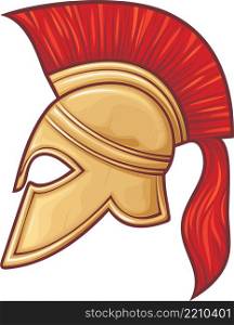 Illustration of an ancient Greek (spartan) warrior helmet
