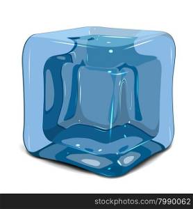 Illustration of an ice cube on a white background