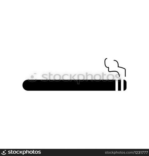 Illustration of an inflamed cigarette on a white background