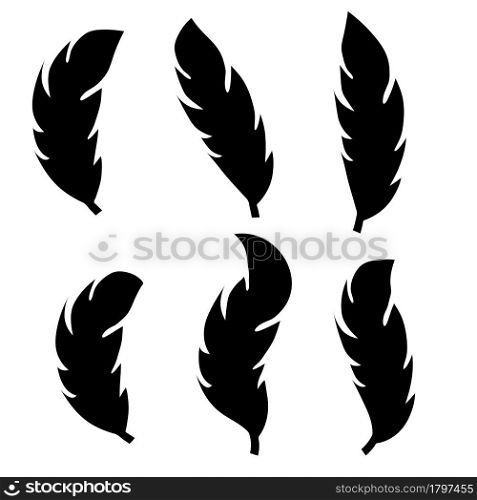 illustration of an old feather. Feather feather silhouette. Retro image of letter with feather icon. illustration of an old feather. Feather feather silhouette. Retro image of letter with feather icon.