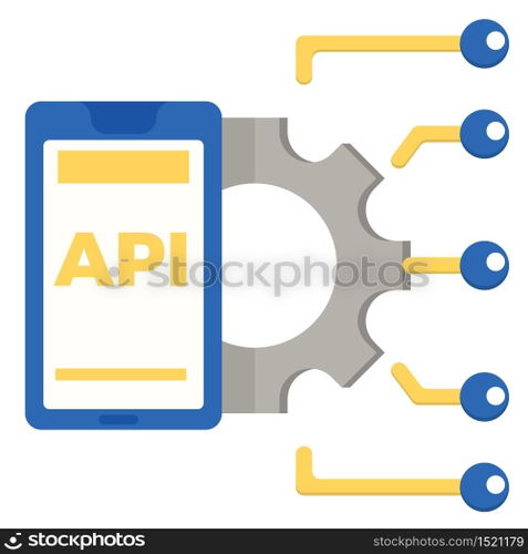 Illustration of Application Programming Interface,API.