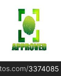 illustration of approved sign with thumb on isolated background