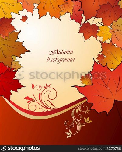 Illustration of autumn floral background. Vector