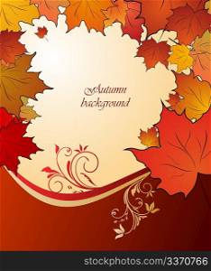 Illustration of autumn floral background. Vector