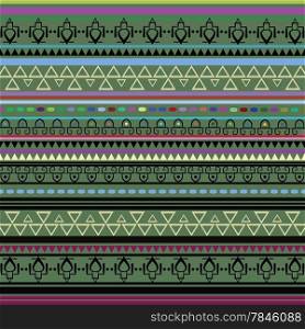 Illustration of aztec pattern with geometrical elements