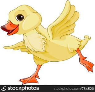 Illustration of baby duck runs